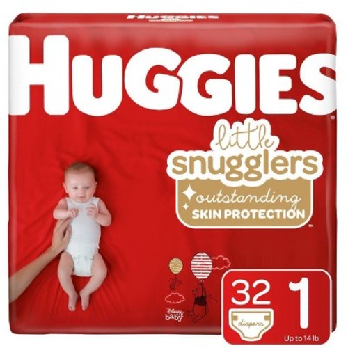 Huggies Little Snugglers Baby Diapers Jumbo Pack (Select Size), Size: Size 1 (32 count)