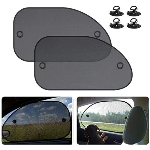 2 Pack Universal Car Window Shade, Cling Sunshade for Car Windows - Sun, Glare and UV Rays Protection for Your Child - Baby Side Window Car Sun Shades, Blocks Over 98% of Harmful UV Rays (Large)