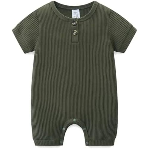 Baby Onesie Boy Girl Short Sleeves Pants Footless Solid Going Home Summer Clothes