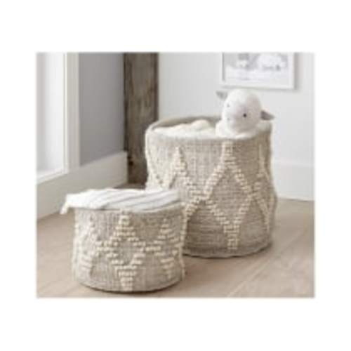 Pottery Barn Kids Wool Storage Toy Dump - Metallic Woven