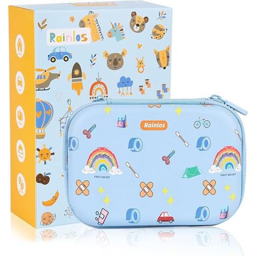 Small-First-Aid-Kit-for-Home-Car-Travel-Camping-Hiking-Kids, Mini Cute Portable Medical Emergency Kits Fits into a Purse, Diaper Bag & Backpack, Travel Must Have