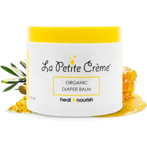 La Petite Creme French Organic Diaper Balm (4 oz) - Healing & Nourishing Diaper Cream - Gentle & Safe Liniment Baby Lotion - USDA Certified Organic - Baby Essentials for Newborn