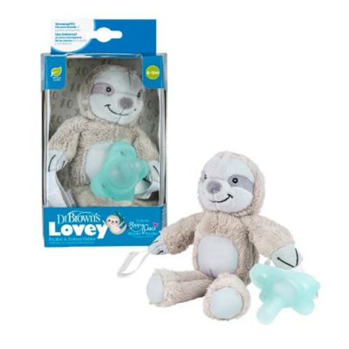 Dr. Brown's® Sloth Lovey Pacifier & Teether Holder - WHITE - 0-12 MONTHS