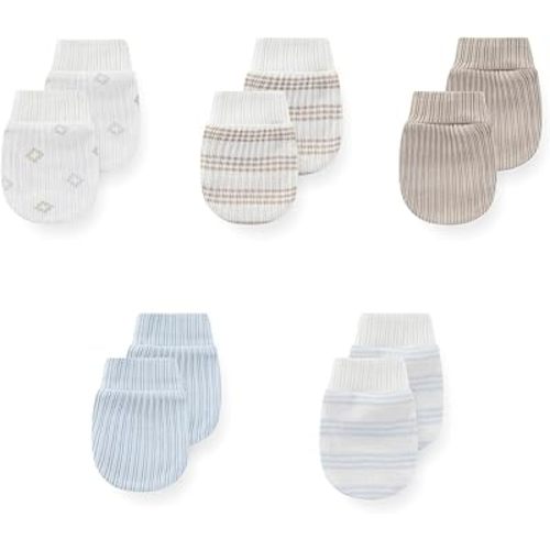 5 Pack Unisex New Born Boy Girls No Scratch Mittens Cotton Soft Baby Gloves Accessory 0-3 Months Infant Essentials