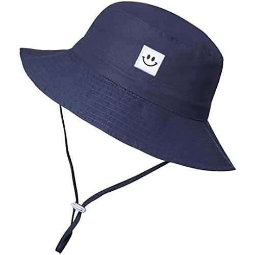 MaxNova Baby Sun Hat Smile Face UPF 50+ Toddler Bucket Hat for Boys Girls 0-7 Years