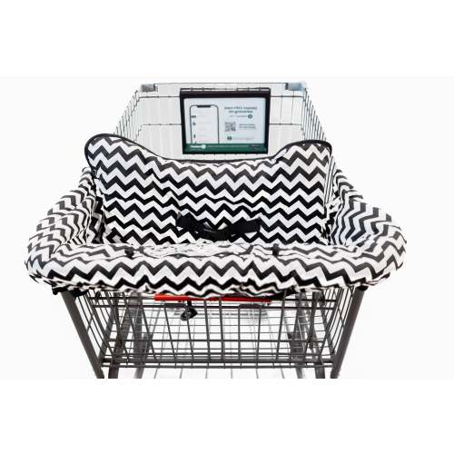 Black and White Chevron Shopping Cart and High Chair Cover