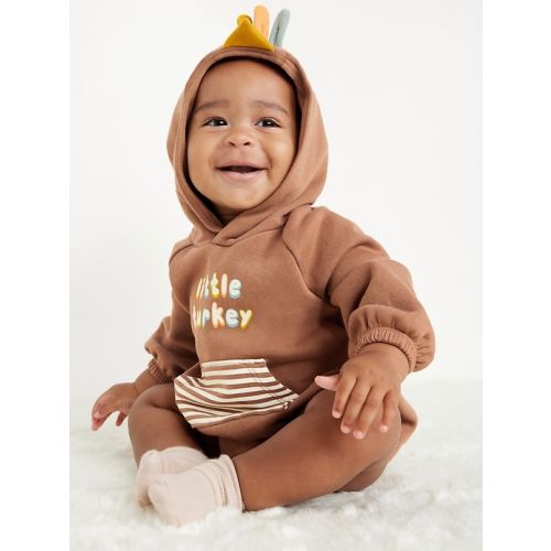 Unisex Hooded Graphic One-Piece Romper for Baby