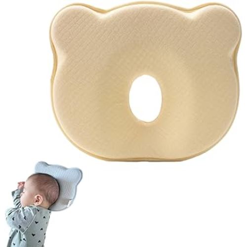 Newborn Pillow to Prevent Flat Head, Baby Pillow to Prevent Flat Head, Baby Head Pillow, Anti Flat Head Baby, Baby Head Shaping Pillow, Prevents FΙat Head and Shapes Baby Head (Yellow)