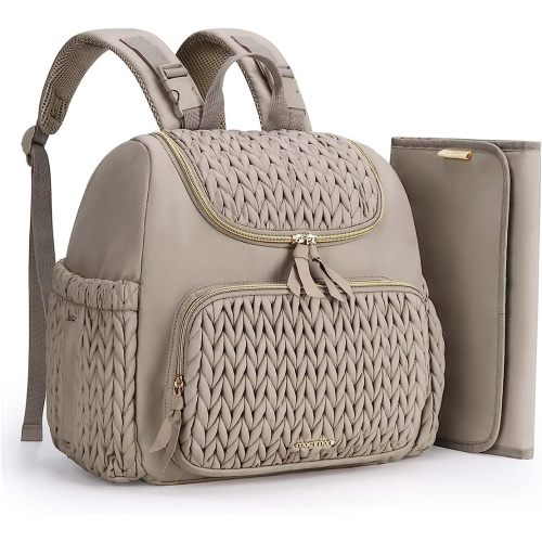 mommore Diaper Bag Small Diaper Backpack Stylish Baby Backpacks Travel Mini Maternity Bags with Insulated Pockets, Changing Pad, Stroller Straps