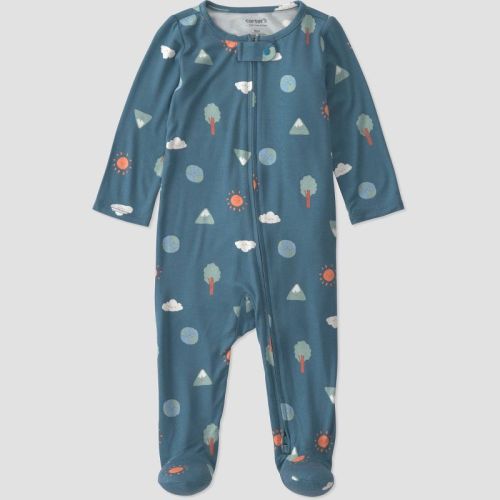 Carter's Just One You® Baby Boys' Earth Comfy Soft Long Sleeve Sleep N' Play - Blue Newborn