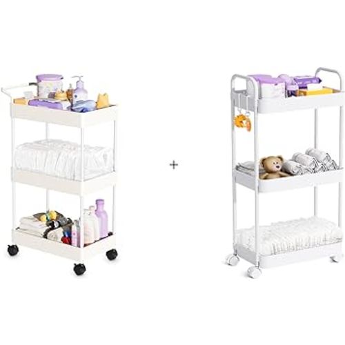 Volnamal Baby Diaper Caddy - Large Diaper Cart Organizer for Baby Essentials Boy or Girl - Baby Nursery Must Haves