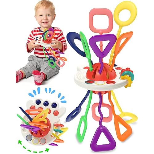 Baby Sensory Montessori Toys for 6-12-18 Months, Toddler Teething Toy Birthday Gift Travel Toys for 1 2 3 Year Old Boy Girl Infant 8 9 10 Months Old