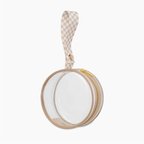 Itzy Ritzy Clear Pacifier Case - Toast Checkerboard
