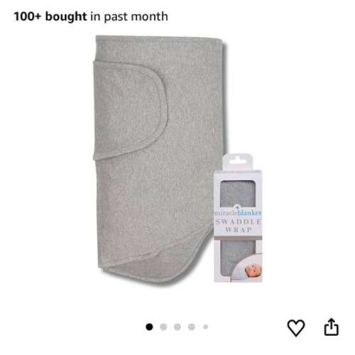 Miracle Blanket Swaddle Wrap – Help Your Newborn Sleep Longer – Soft & Secure Sleep Sack for Infants – Easy-to-Use Swaddling Blanket for a Calm Baby (Gray Stars)