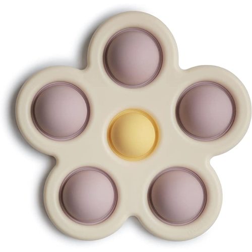 mushie Flower Press Toy (Soft Lilac/Daffodil/Ivory)