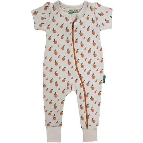 PARADE Organic Signature Print '2-Way' Zip Romper Short Sleeve - 3-6 Months - Citrus