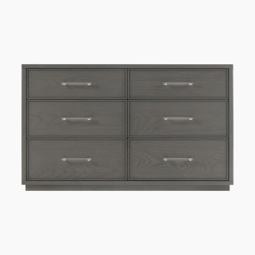Bellini Vienna 6 Drawer Dresser - Darkwash Ash With Acrylic