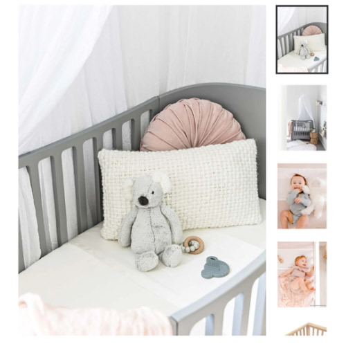 Sleepy Silk Baby Bedding | Silk Cot Slip / Silk Crib Sleeve - White Ivory