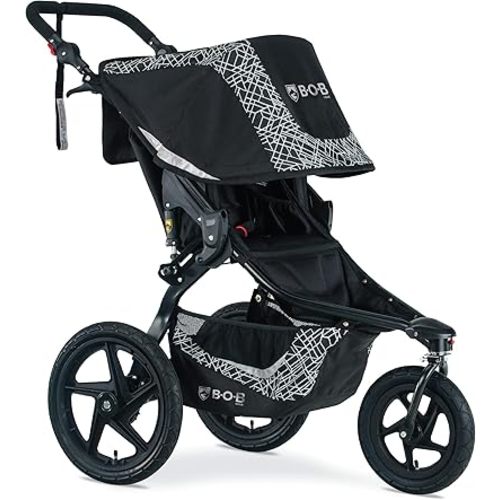 BOB Gear Revolution Flex 3.0 Jogging Stroller, Lunar - Ultra-Reflective Accents