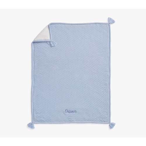 Luxe Cable-Knit Sherpa Baby Blanket