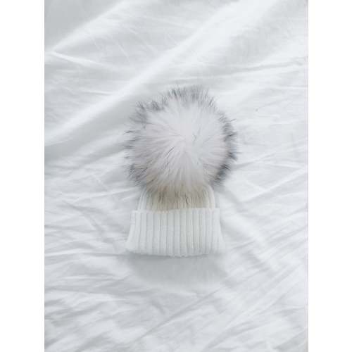 Winter White Single PomPom Beanie