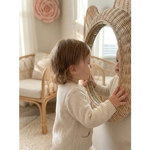 Rattan Bear Mirror (18")