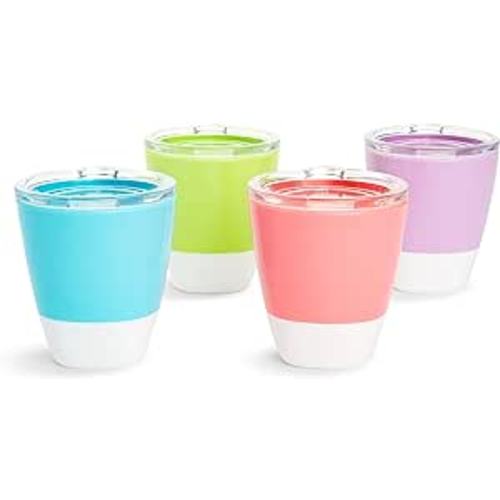 Munchkin® Splash™ Open Toddler Cups with Training Lids, 7 Ounce, Multicolored, 4 Pack - Blue/Green/Pink/Purple