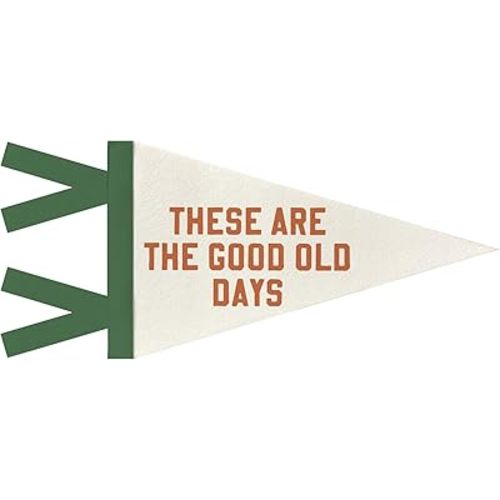 JXREQ These Are the Good Old Days Pennants Banners Flags for Kids Room Decor, Trendy Inspirational Positive Affirmation Canvas Wall Art Decor for Home Office Workplace Classroom, 8x17 Inch