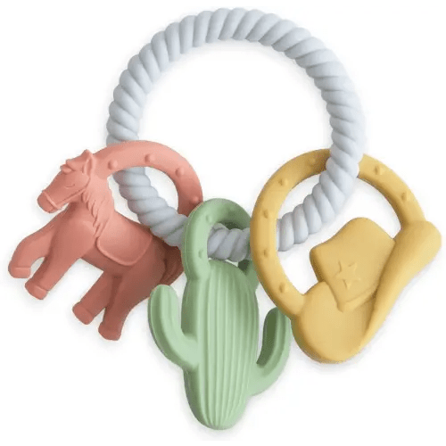 mushie Silicone Western Teething Ring Toy