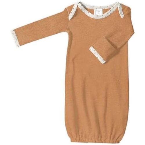 SwaddleDesigns Softest Cotton Baby Pajama Gown with Foldover Mitten Cuffs for Infant Boy and Girl, Newborn, 0-3 Months
