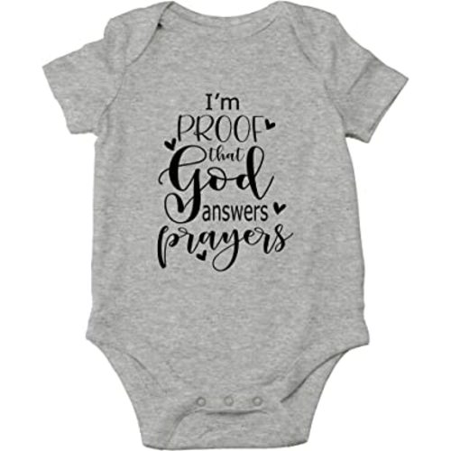 AW Fashions I'm Proof That God Answers Prayers Baby Bodysuit Cute Newborn Boy Funny Rompers Girl Clothes