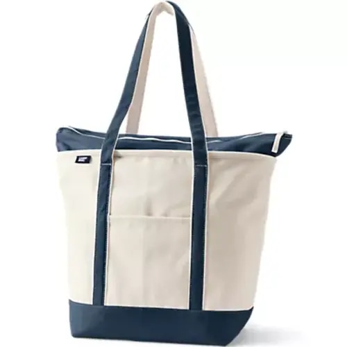 Medium 5 Pocket Open Top Canvas Tote Bag | Lands' End