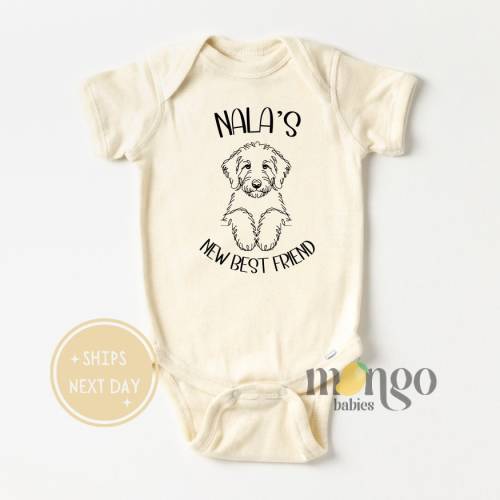 Custom Baby Onesies® Brand New Best Friend Custom Name Gift for Newborn Gift for Pet Lover Dogs Baby Gift for Kid Tee Cute Cat Gifts Custom