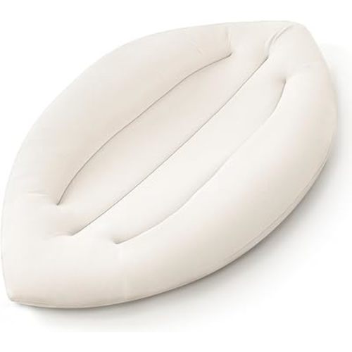 Baby Lounger for Newborn: Skin-Friendly & Breathable for 0-12 Months Infant Tummy Time Playtime & Diaper Changes - Portable & Lightweight Cushion for New Parents (Ivory)