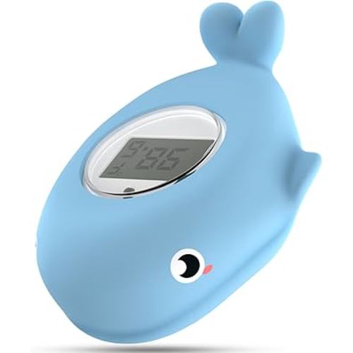 Baby Bath Bathtub Thermometer for Infant - Safety Bath Tub Water Temperature Digital Thermometer - Floating Bathing Toy Gift for Kids Newborn Mother with Flashing Temperature Warning