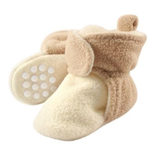 Luvable Friends Baby And Toddler Cozy Fleece Booties, Cream Tan, 18-24 Months