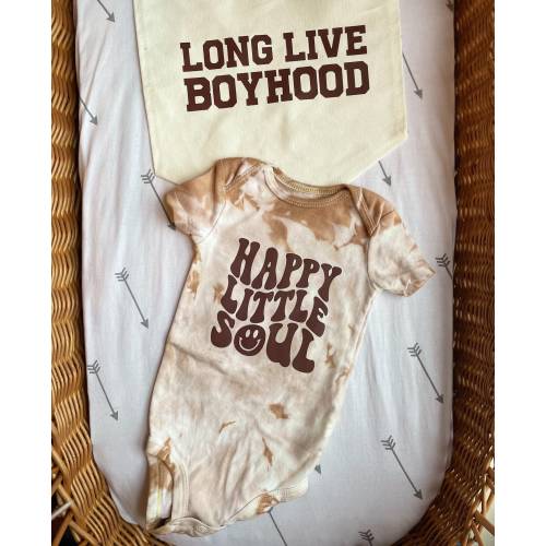 Happy Little Soul Baby Bodysuit | Christmas Gift for New Baby, Hippie Baby Retro Baby Gift, Trendy Baby Outfit, Neutral Baby Shower Gift