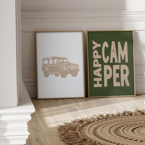 Woodland Nursery Wall Art, Boys 4WD Prints, Forest Decor, Mountain Nursery Themes, Boys Happy Camper, Truck and Camping Pictures, Printable