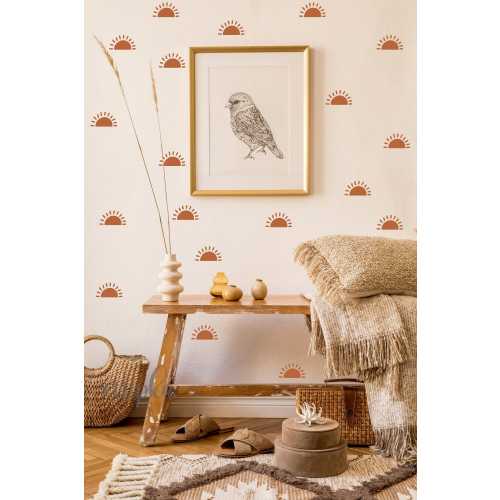 Half Sun Wall Decals - Choose Your Color, Sunshine Wall Decal, Boho Nursery, Half Sun Wall Stickers