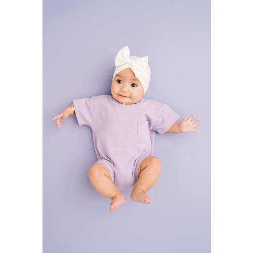 Lilac Waffle Pocket Romper