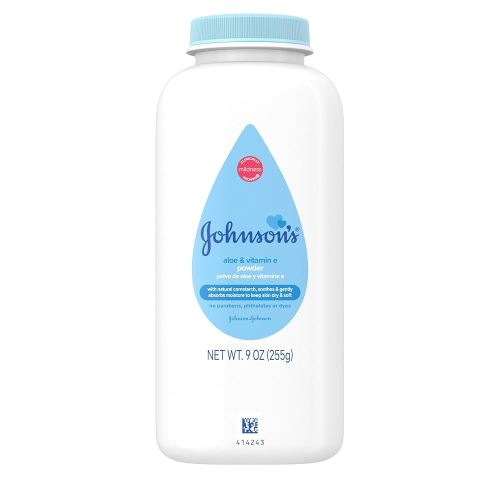 Johnson's Naturally Derived Cornstarch Baby Powder, Aloe & Vitamin E for Delicate Skin, Hypoallergenic, Free of Talc, Parabens, Phthalates & Dyes, Silky for Gentle Baby Skin Care, 9 oz