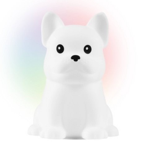 Globe Electric Rechargeable Squish Bulldog Night Light Tap to Change Color: Kids' Night Light, USB Powered, LED, All Ages