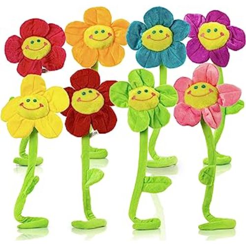T play Kids Flower Plush Toy: Bendable Stuffed Sunflower Stems Bendy Plushie