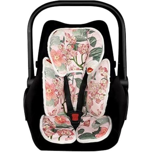 TANOFAR Infant Car Seat Head Support, Soft Baby Carseat Head & Body Support, Flower Baby Car Seat Insert Cushion for Newborn Boys