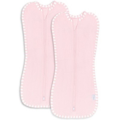 Swaddle Blanket Baby Girl Boy Easy Zipper Wrap 2 Pack Newborn Infant Sleep Sack by Comfy Cubs - Small 0-3 Months, Solid - Pink