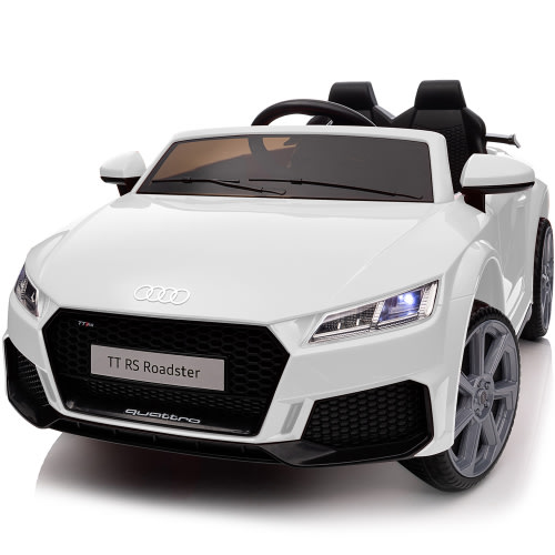 Hikiddo Electric Ride on Car for Kids, Licensed Audi 12V 7Ah Kids Ride-on Toy for Toddlers 2-5 Girl with Remote, Bluetooth - White