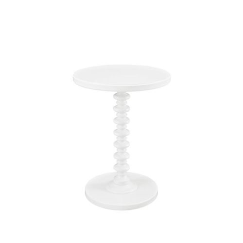 17" Teyla Traditional Round Wood Accent Spindle Table Off White - Powell: Sturdy Pedestal Base, MDF