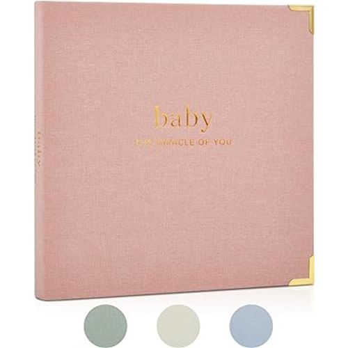 Keepsake Baby Memory Book for Boys and Girls – Timeless First 5 Year Baby Book – Gender Neutral Pink Baby Journal Scrapbook or Photo Album - A Milestone Book to Record Every Event from Birth to Age 5