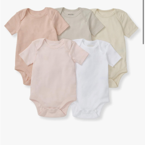 Burt's Bees Baby Unisex Organic Cotton Short and Long Sleeve Bodysuits, 5-Pack