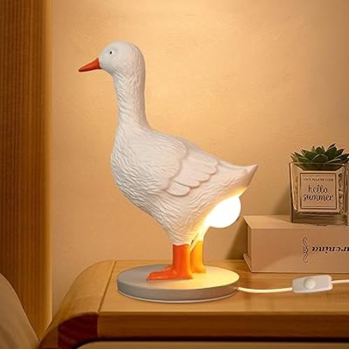 Duck Egg Lamp,3D Laying Egg Lamp, Funny Resin Night Light Lifelike LED Egg Lamp, with USB, Warm Light Table Lamp,Easter Christmas Birthday Gift